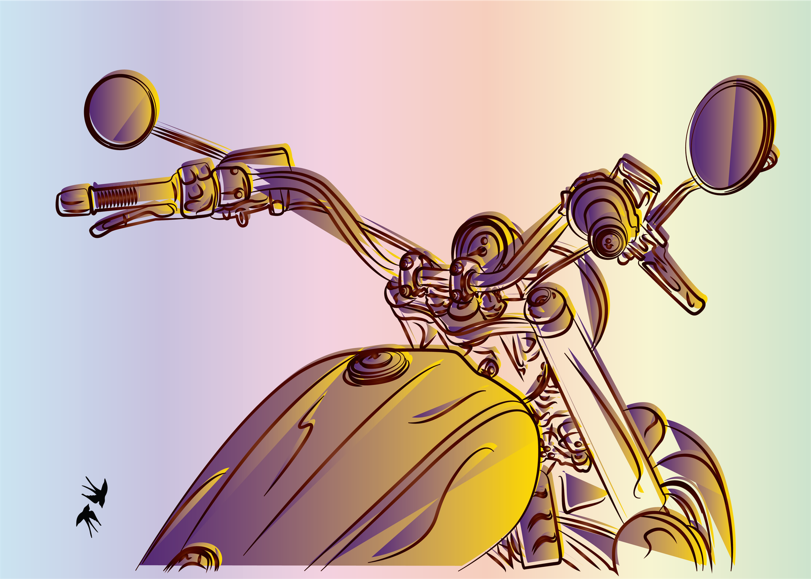 la moto au coucher de soleil.png